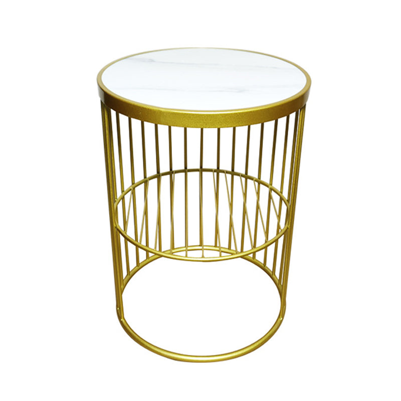 22 inch h bed nachtkastje glamour stenen top metaal open opslag nachttafel