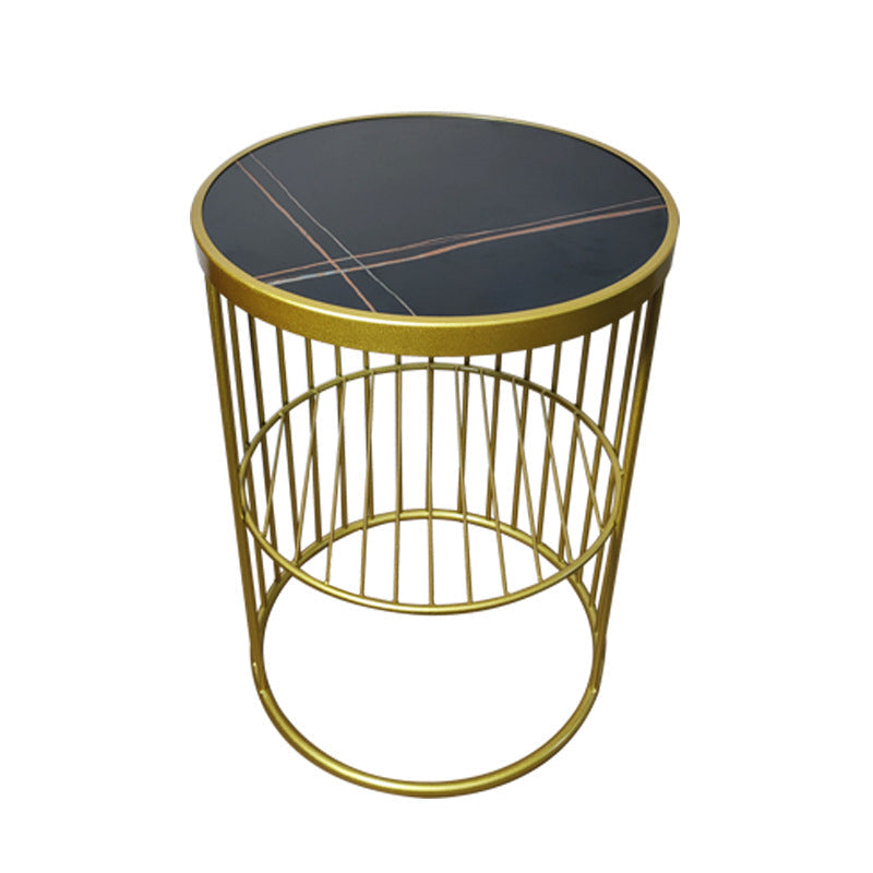 22 inch h bed nachtkastje glamour stenen top metaal open opslag nachttafel