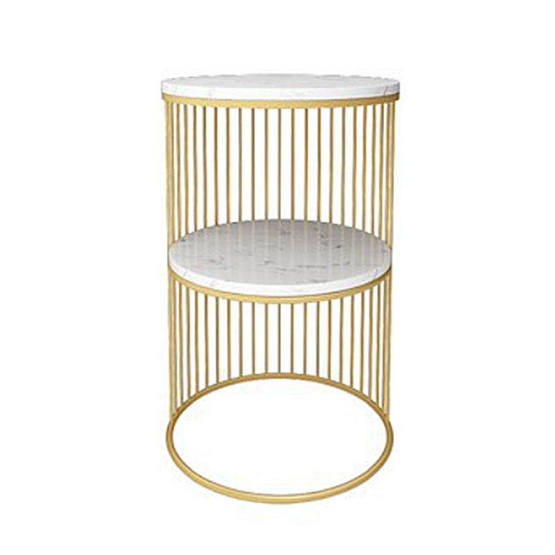 22 inch h bed nachtkastje glamour stenen top metaal open opslag nachttafel