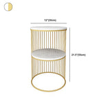 22 inch h bed nachtkastje glamour stenen top metaal open opslag nachttafel