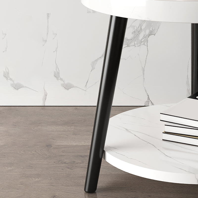 Modern ronde bed nachtkastje imitatie houten open opslag 20 inch h nachttafel met benen