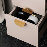 Glam Stone Top Bed Nightstand 2-Drawer Imitation Wood Legs Included Night Table Clearhalo 'Bedroom Furniture' 'furn' 'furn_night_stand' 'Furniture' 'night_stand' 'Nightstands' 5609480