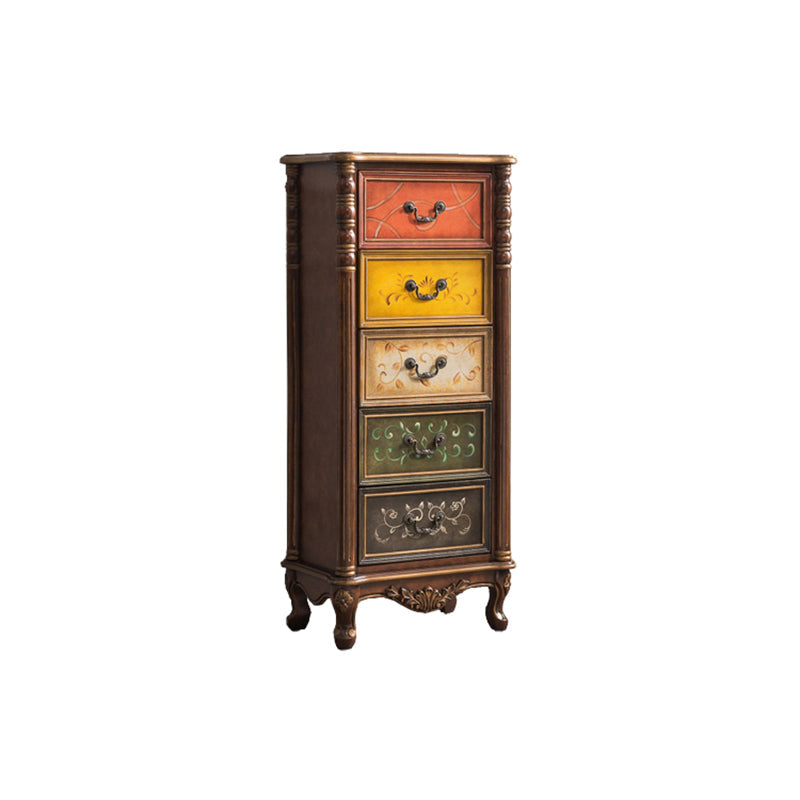 Rustic Wood Chest Vertical Chest with 3/4/5 Drawers for Bedroom