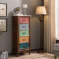 Rustic Wood Chest Vertical Chest with 3/4/5 Drawers for Bedroom
