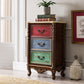 Rustic Wood Chest Vertical Chest with 3/4/5 Drawers for Bedroom