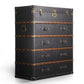 Rustic Leather Chest Vertical Chest with Drawers for Bedroom Black Clearhalo 'Bedroom Furniture' 'Dressers & Chests' 'dressers_chests' 'furn' 'furn_dressers_chests' 'Furniture' 5609655