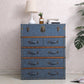 Rustic Leather Chest Vertical Chest with Drawers for Bedroom Blue Clearhalo 'Bedroom Furniture' 'Dressers & Chests' 'dressers_chests' 'furn' 'furn_dressers_chests' 'Furniture' 5609660
