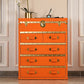 Rustic Leather Chest Vertical Chest with Drawers for Bedroom Orange Clearhalo 'Bedroom Furniture' 'Dressers & Chests' 'dressers_chests' 'furn' 'furn_dressers_chests' 'Furniture' 5609667