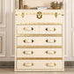 Rustic Leather Chest Vertical Chest with Drawers for Bedroom Beige Gold Clearhalo 'Bedroom Furniture' 'Dressers & Chests' 'dressers_chests' 'furn' 'furn_dressers_chests' 'Furniture' 5609670