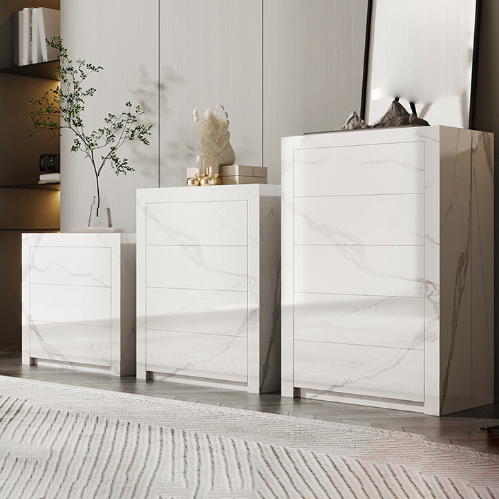 Houten borst met stenen bovenste verticale opbergkast met laden voor slaapkamer