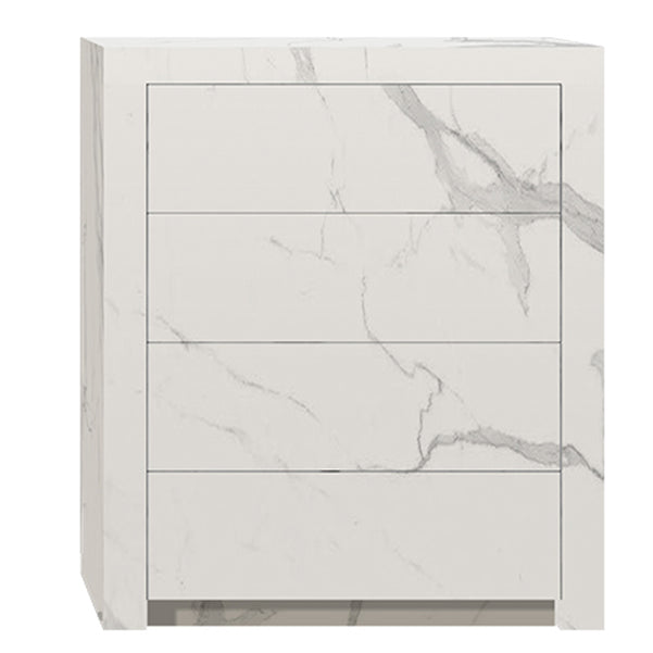 Houten borst met stenen bovenste verticale opbergkast met laden voor slaapkamer