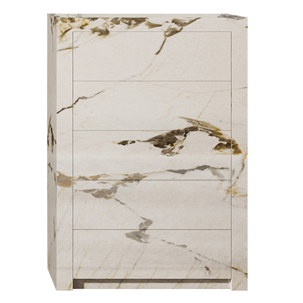 Houten borst met stenen bovenste verticale opbergkast met laden voor slaapkamer