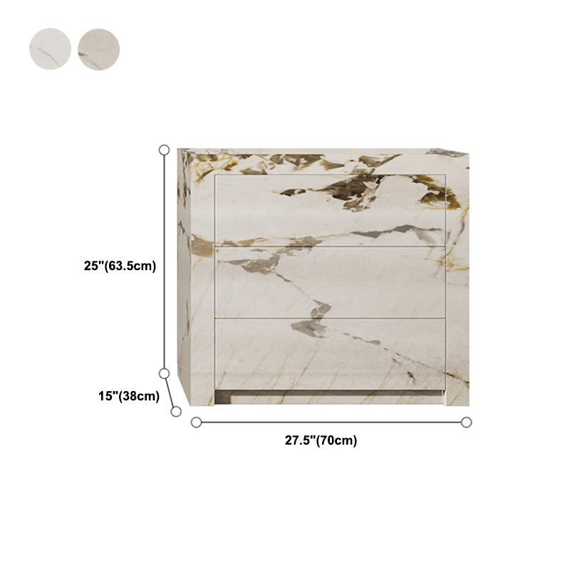 Houten borst met stenen bovenste verticale opbergkast met laden voor slaapkamer