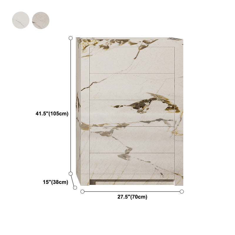 Houten borst met stenen bovenste verticale opbergkast met laden voor slaapkamer