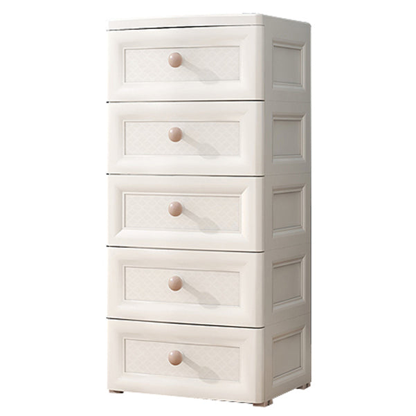 White/Blue/Green Lingerie Chest Contemporary Plastic Chest with Drawers for Bedroom 14.5"L x 12"W x 33"H White Clearhalo 'Bedroom Furniture' 'Dressers & Chests' 'dressers_chests' 'furn' 'furn_dressers_chests' 'Furniture' 5609797