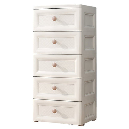 White/Blue/Green Lingerie Chest Contemporary Plastic Chest with Drawers for Bedroom 14.5"L x 12"W x 33"H White Clearhalo 'Bedroom Furniture' 'Dressers & Chests' 'dressers_chests' 'furn' 'furn_dressers_chests' 'Furniture' 5609797