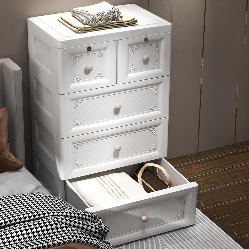 White/Blue/Green Lingerie Chest Contemporary Plastic Chest with Drawers for Bedroom Clearhalo 'Bedroom Furniture' 'Dressers & Chests' 'dressers_chests' 'furn' 'furn_dressers_chests' 'Furniture' 5609800