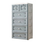 White/Blue/Green Lingerie Chest Contemporary Plastic Chest with Drawers for Bedroom 19"L x16"W x 39"H Blue Clearhalo 'Bedroom Furniture' 'Dressers & Chests' 'dressers_chests' 'furn' 'furn_dressers_chests' 'Furniture' 5609801