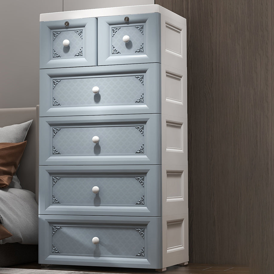 White/Blue/Green Lingerie Chest Contemporary Plastic Chest with Drawers for Bedroom Clearhalo 'Bedroom Furniture' 'Dressers & Chests' 'dressers_chests' 'furn' 'furn_dressers_chests' 'Furniture' 5609802