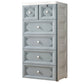 White/Blue/Green Lingerie Chest Contemporary Plastic Chest with Drawers for Bedroom 23"L x 16"W x 44"H Blue Clearhalo 'Bedroom Furniture' 'Dressers & Chests' 'dressers_chests' 'furn' 'furn_dressers_chests' 'Furniture' 5609803