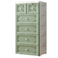 White/Blue/Green Lingerie Chest Contemporary Plastic Chest with Drawers for Bedroom 23"L x 16"W x 44"H Green Clearhalo 'Bedroom Furniture' 'Dressers & Chests' 'dressers_chests' 'furn' 'furn_dressers_chests' 'Furniture' 5609804
