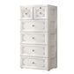 White/Blue/Green Lingerie Chest Contemporary Plastic Chest with Drawers for Bedroom 23"L x 16"W x 44"H White Clearhalo 'Bedroom Furniture' 'Dressers & Chests' 'dressers_chests' 'furn' 'furn_dressers_chests' 'Furniture' 5609805