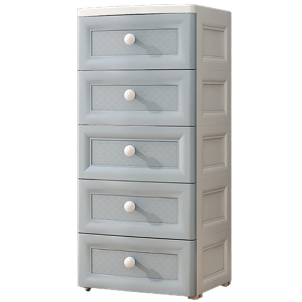 White/Blue/Green Lingerie Chest Contemporary Plastic Chest with Drawers for Bedroom 14.5"L x 12"W x 33"H Blue Clearhalo 'Bedroom Furniture' 'Dressers & Chests' 'dressers_chests' 'furn' 'furn_dressers_chests' 'Furniture' 5609808