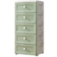 White/Blue/Green Lingerie Chest Contemporary Plastic Chest with Drawers for Bedroom 14.5"L x 12"W x 33"H Green Clearhalo 'Bedroom Furniture' 'Dressers & Chests' 'dressers_chests' 'furn' 'furn_dressers_chests' 'Furniture' 5609810