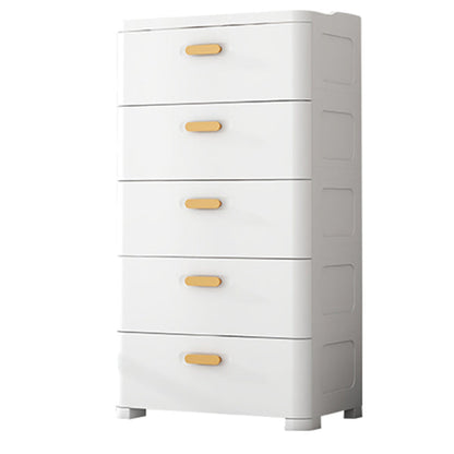 Plastic Chest Contemporary Vertical Storage Chest with Drawers for Bedroom 16.5"L x 12"W x 35"H White Clearhalo 'Bedroom Furniture' 'Dressers & Chests' 'dressers_chests' 'furn' 'furn_dressers_chests' 'Furniture' 5609849