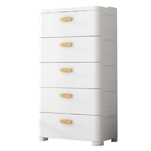 Plastic Chest Contemporary Vertical Storage Chest with Drawers for Bedroom 18"L x 12"W x 35"H White Clearhalo 'Bedroom Furniture' 'Dressers & Chests' 'dressers_chests' 'furn' 'furn_dressers_chests' 'Furniture' 5609850