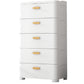 Plastic Chest Contemporary Vertical Storage Chest with Drawers for Bedroom 22"L x 14"W x 41"H White Clearhalo 'Bedroom Furniture' 'Dressers & Chests' 'dressers_chests' 'furn' 'furn_dressers_chests' 'Furniture' 5609852