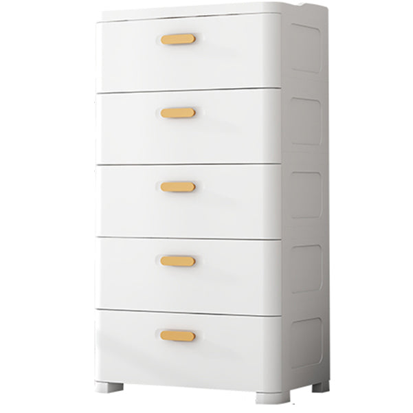 Plastic Chest Contemporary Vertical Storage Chest with Drawers for Bedroom 22"L x 14"W x 41"H White Clearhalo 'Bedroom Furniture' 'Dressers & Chests' 'dressers_chests' 'furn' 'furn_dressers_chests' 'Furniture' 5609852