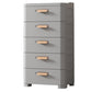 Plastic Chest Contemporary Vertical Storage Chest with Drawers for Bedroom 22"L x 14"W x 41"H Grey Clearhalo 'Bedroom Furniture' 'Dressers & Chests' 'dressers_chests' 'furn' 'furn_dressers_chests' 'Furniture' 5609854