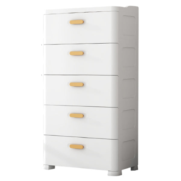Plastic Chest Contemporary Vertical Storage Chest with Drawers for Bedroom 20"L x 14"W x 39"H White Clearhalo 'Bedroom Furniture' 'Dressers & Chests' 'dressers_chests' 'furn' 'furn_dressers_chests' 'Furniture' 5609856
