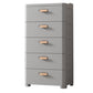 Plastic Chest Contemporary Vertical Storage Chest with Drawers for Bedroom 18"L x 12"W x 35"H Grey Clearhalo 'Bedroom Furniture' 'Dressers & Chests' 'dressers_chests' 'furn' 'furn_dressers_chests' 'Furniture' 5609857