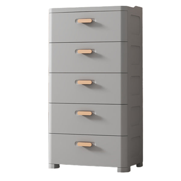 Plastic Chest Contemporary Vertical Storage Chest with Drawers for Bedroom 18"L x 12"W x 35"H Grey Clearhalo 'Bedroom Furniture' 'Dressers & Chests' 'dressers_chests' 'furn' 'furn_dressers_chests' 'Furniture' 5609857