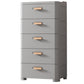Plastic Chest Contemporary Vertical Storage Chest with Drawers for Bedroom 16.5"L x 12"W x 35"H Grey Clearhalo 'Bedroom Furniture' 'Dressers & Chests' 'dressers_chests' 'furn' 'furn_dressers_chests' 'Furniture' 5609858