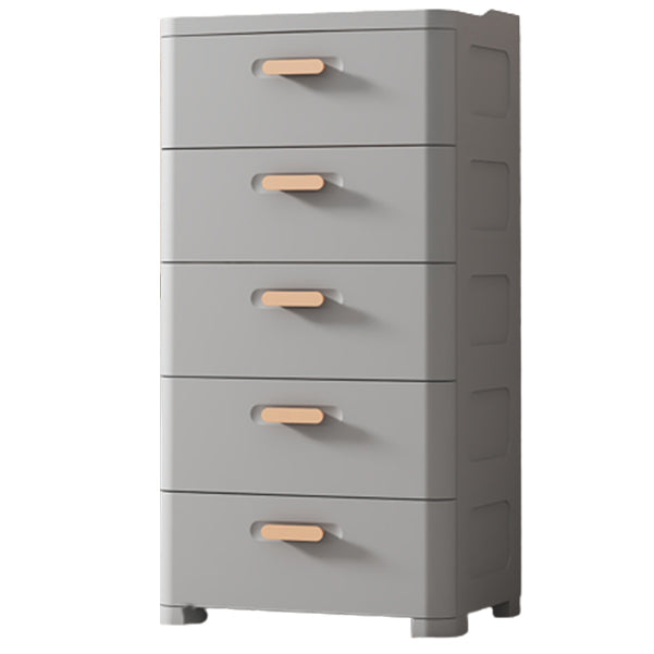 Plastic Chest Contemporary Vertical Storage Chest with Drawers for Bedroom 16.5"L x 12"W x 35"H Grey Clearhalo 'Bedroom Furniture' 'Dressers & Chests' 'dressers_chests' 'furn' 'furn_dressers_chests' 'Furniture' 5609858