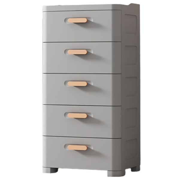Plastic Chest Contemporary Vertical Storage Chest with Drawers for Bedroom 20"L x 14"W x 39"H Grey Clearhalo 'Bedroom Furniture' 'Dressers & Chests' 'dressers_chests' 'furn' 'furn_dressers_chests' 'Furniture' 5609860