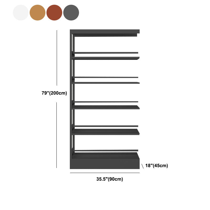 78.7-inch H Contemporary Style Cube Bookshelf Metal Bookcase with 5 Shelfs