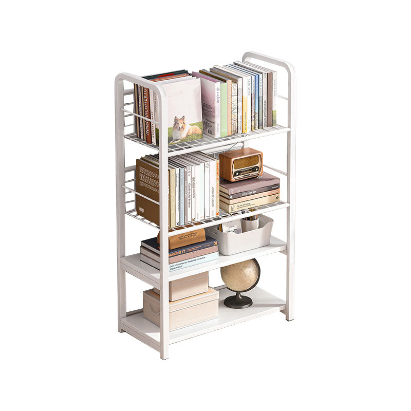 Metal Bookcase Matter Finish Contemporary Etagere Shelf Bookcase 15.7"L x 11"W x 41.7"H Off-White Clearhalo 'Bookcases' 'furn' 'furn_bookcases' 'Furniture' 'Office Furniture' 5609917