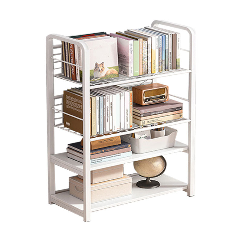 Metal Bookcase Matter Finish Contemporary Etagere Shelf Bookcase 35.5"L x 11"W x 41.7"H Off-White Clearhalo 'Bookcases' 'furn' 'furn_bookcases' 'Furniture' 'Office Furniture' 5609920