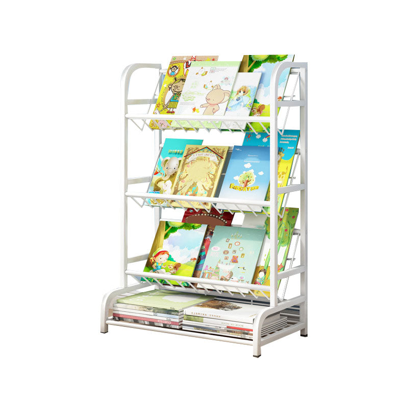 Metal Bookcase Matter Finish Contemporary Etagere Shelf Bookcase 23.6"L x 11.8"W x 40.9"H White Clearhalo 'Bookcases' 'furn' 'furn_bookcases' 'Furniture' 'Office Furniture' 5609939