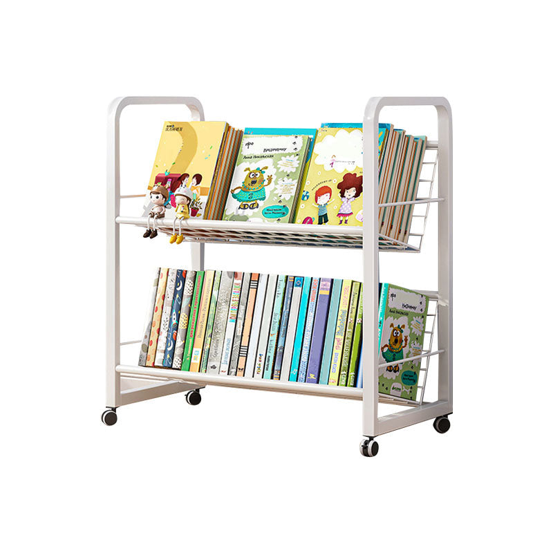 Metal Bookcase Matter Finish Contemporary Etagere Shelf Bookcase 27.5"L x 11"W x 29.9"H White Clearhalo 'Bookcases' 'furn' 'furn_bookcases' 'Furniture' 'Office Furniture' 5609940