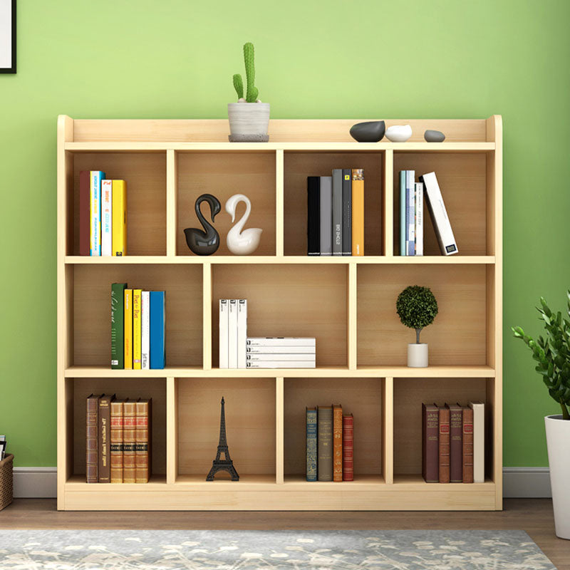 9.4" W Modern Wood Bookcase with Rectangular Shelves Bookshelf  for Living Room