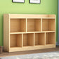 9.4" W Modern Wood Bookcase with Rectangular Shelves Bookshelf  for Living Room