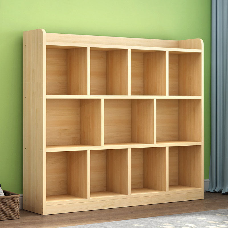 9.4" W Modern Wood Bookcase with Rectangular Shelves Bookshelf  for Living Room