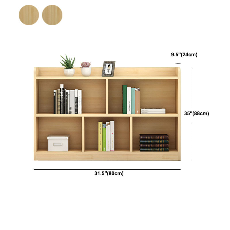 9.4" W Modern Wood Bookcase with Rectangular Shelves Bookshelf  for Living Room