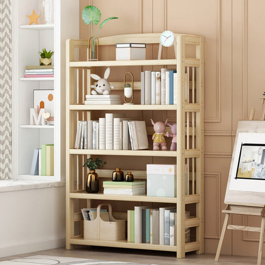 Natural Contemporary Style Standard Bookshelf 9.8-inch W Solid Wood Bookcase