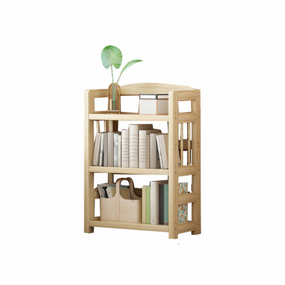 Natural Contemporary Style Standard Bookshelf 9.8-inch W Solid Wood Bookcase